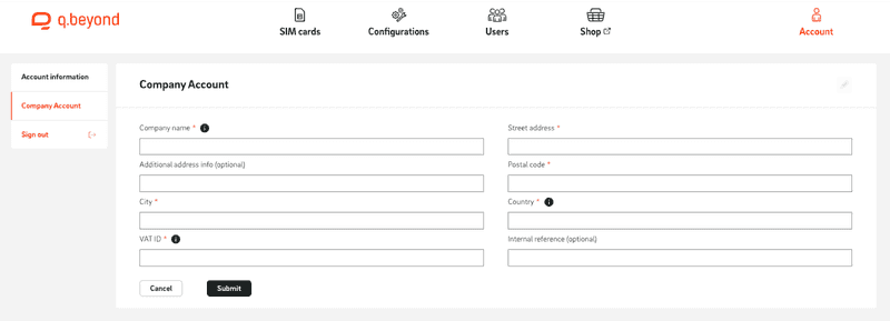 company account edit