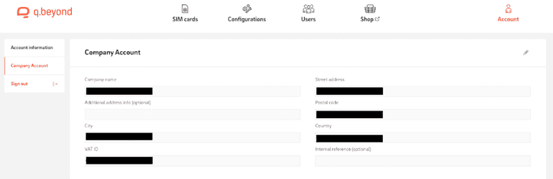 company account overview